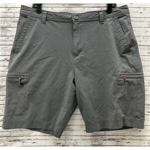 Ascend Cargo Zip Pocket Shorts Mens 36 Gray Hiking Outdoor Utility Stretch
